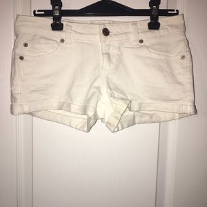 Garage Low Rise White Jean Shorts